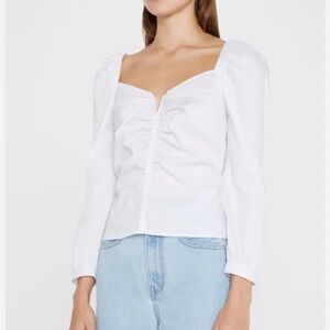 NWT Veronica Beard Zhou Ruched Long Sleeve Top